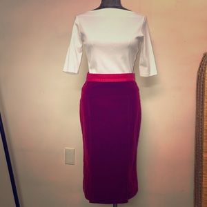 Louis Vuitton Velvet High-Rise Pencil Skirt
